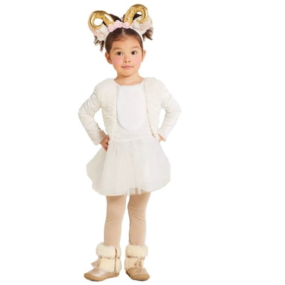 Hyde & Eek Toddler Girls  Goat Halloween Costume Size 4T/5T Dress Headband NWT - Picture 1 of 2